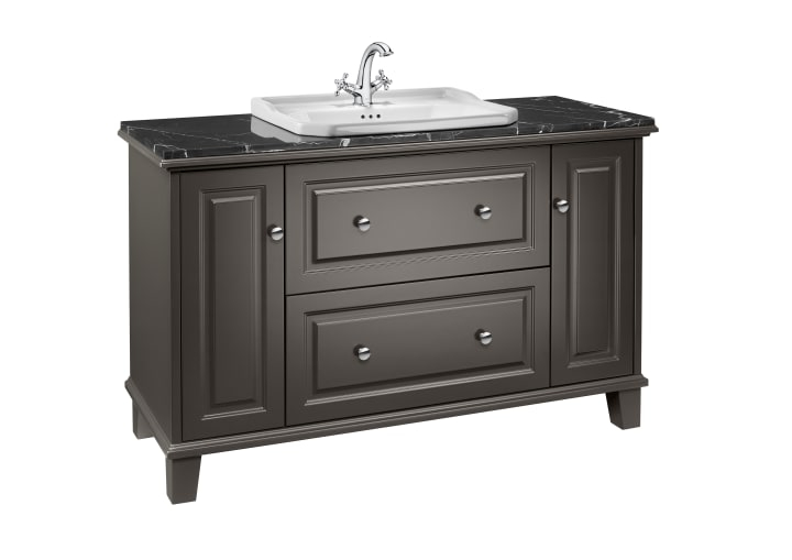 Roca RA857136417 Carmen Unik Base Unit with 2 Drawers ,2 Doors and Basin , Satin Dark