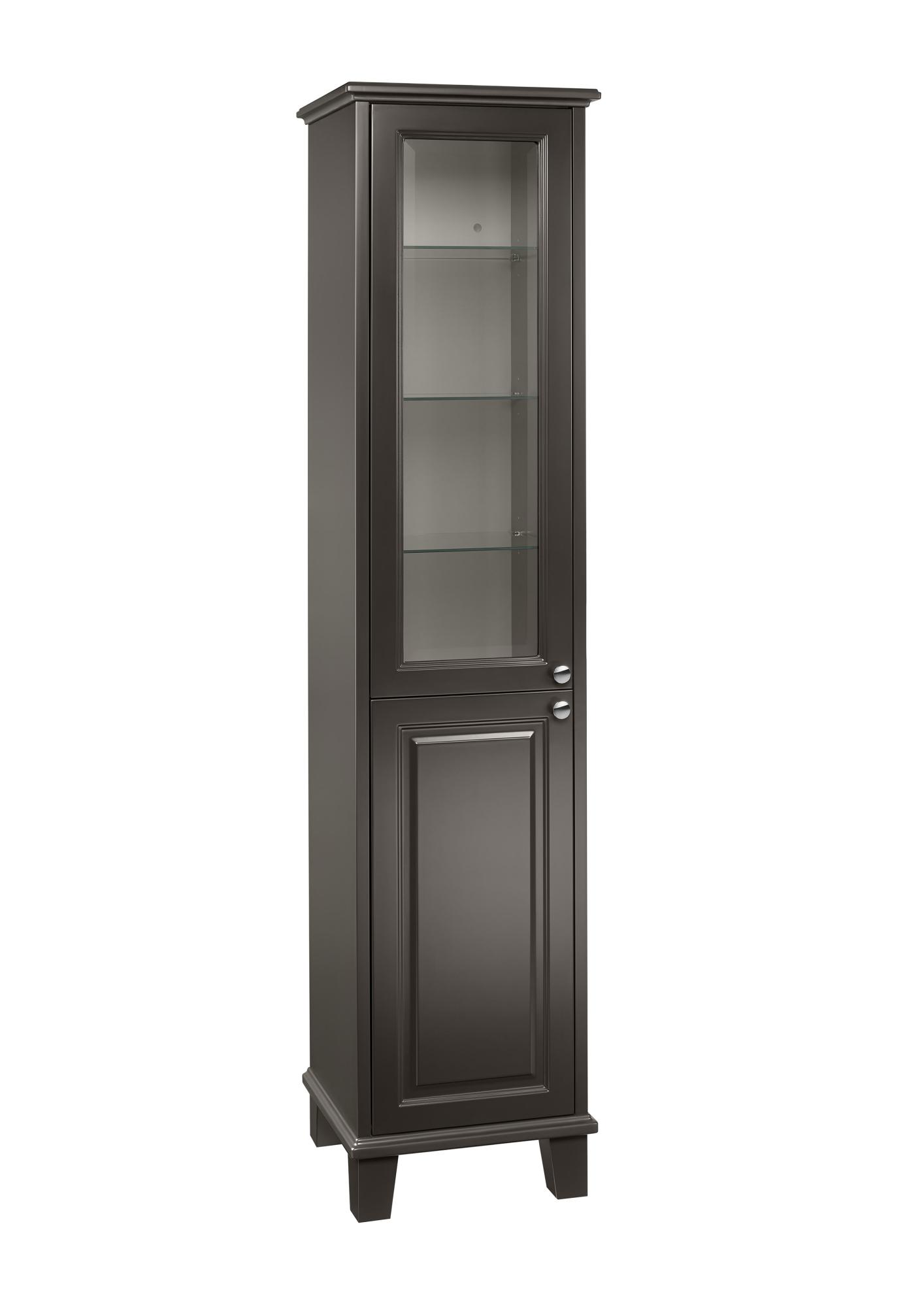 Roca RA857137417 Carmen Column unit with glass shelves and internal LED lighting White 1900 mm ,Satin dark