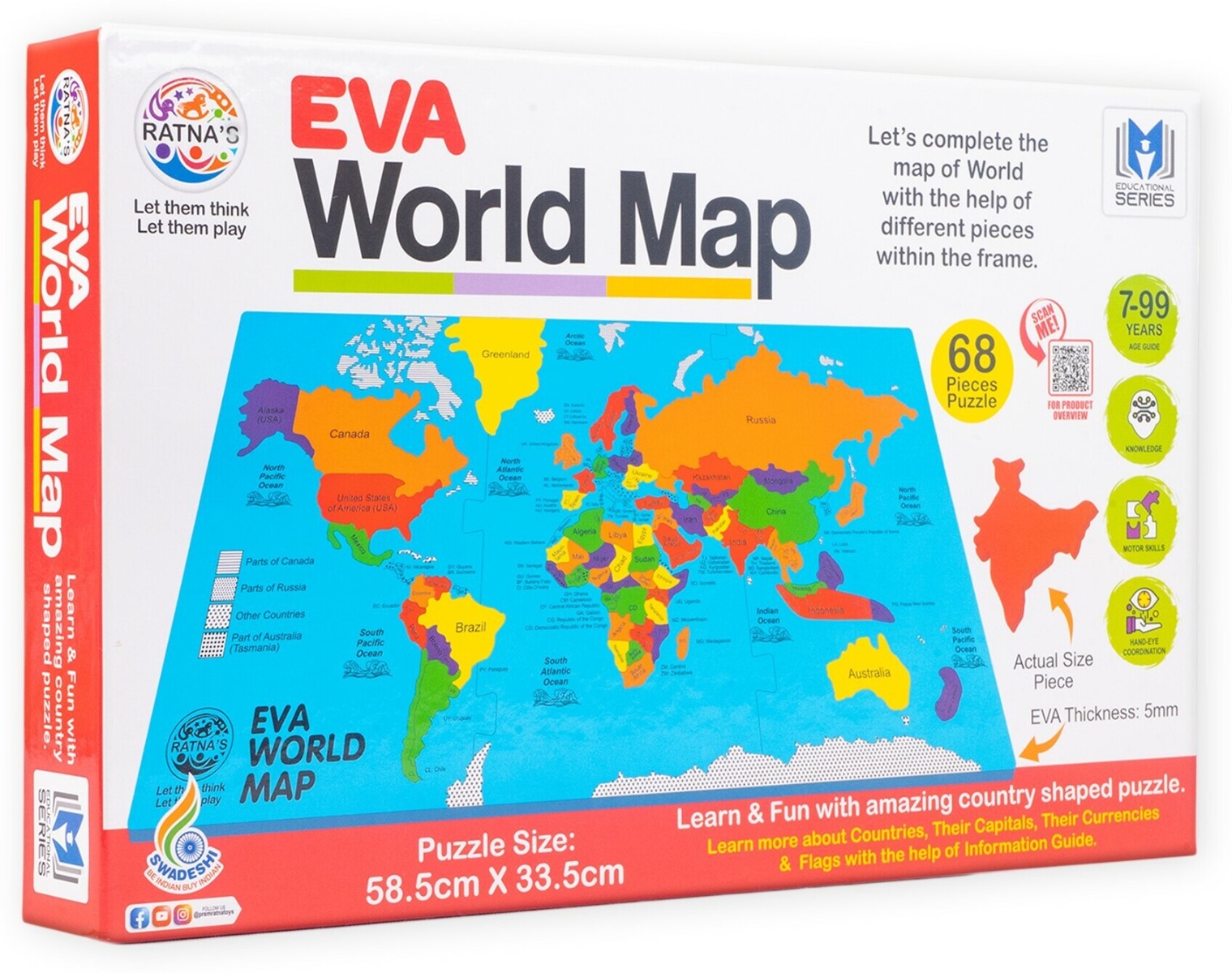 Ratna's Eva World Map Puzzle 1553