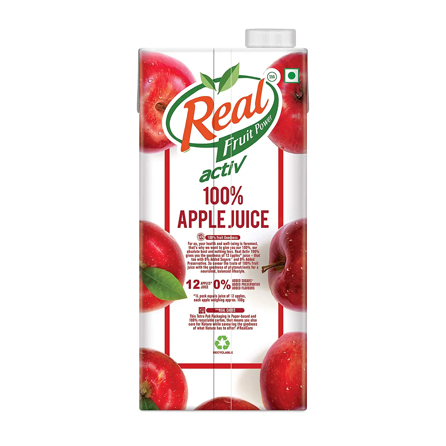 Real Activ 100% Apple Juice - 1litre