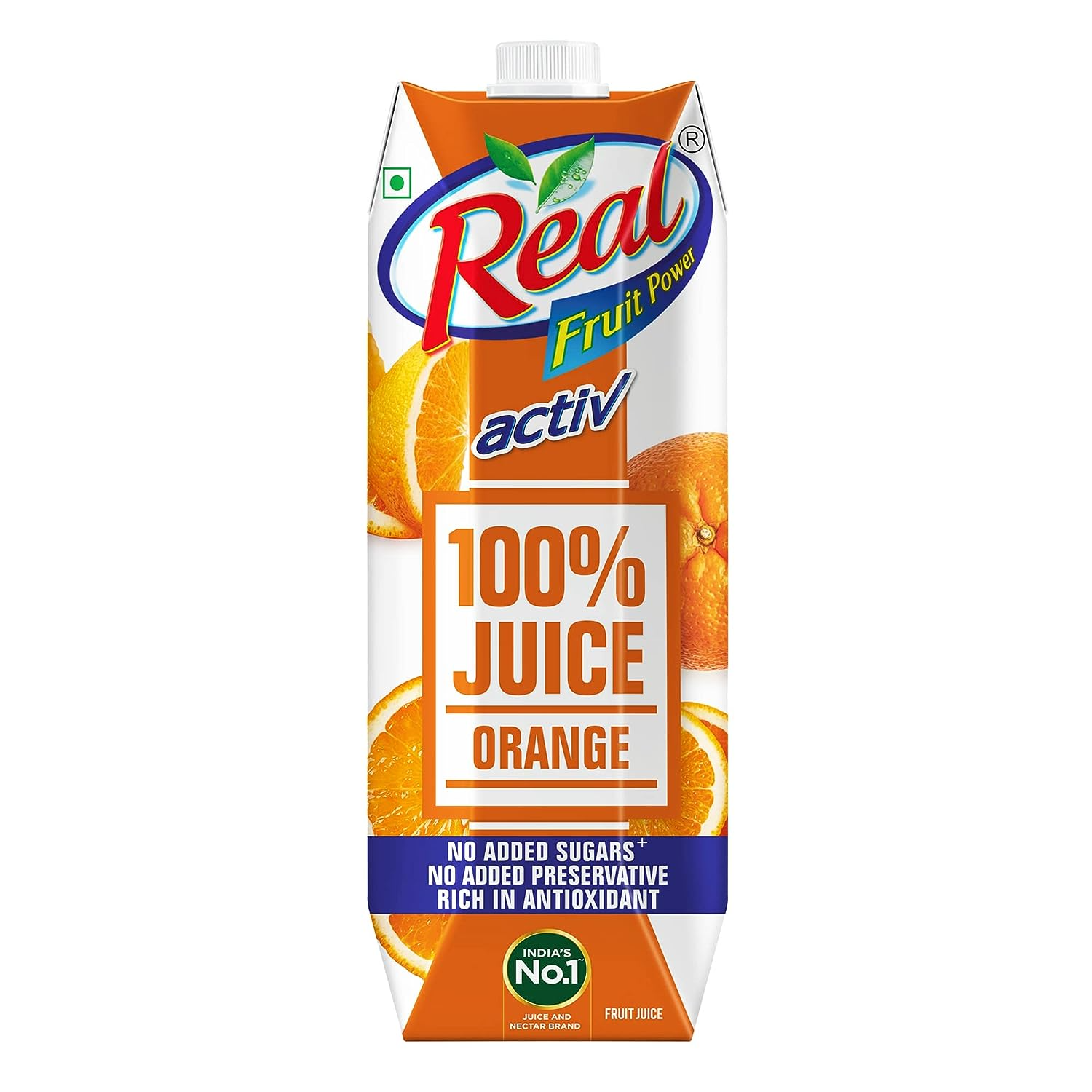Real Active Orange 1000ml - No Added Sugars & Preservatives | Rich in Vitamin C | Goodness of Best Oranges | Tasty, Refreshing & Energizing Fruit Drink
