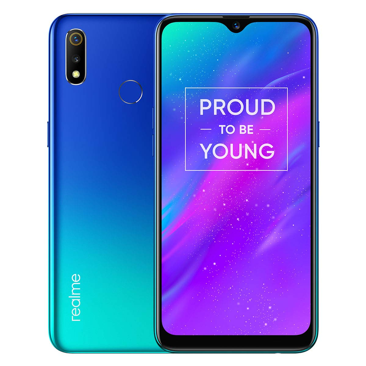 Realme 3 Mobile Phone (4GB Ram/64GB Storage) Radiant Blue Dynamic Black