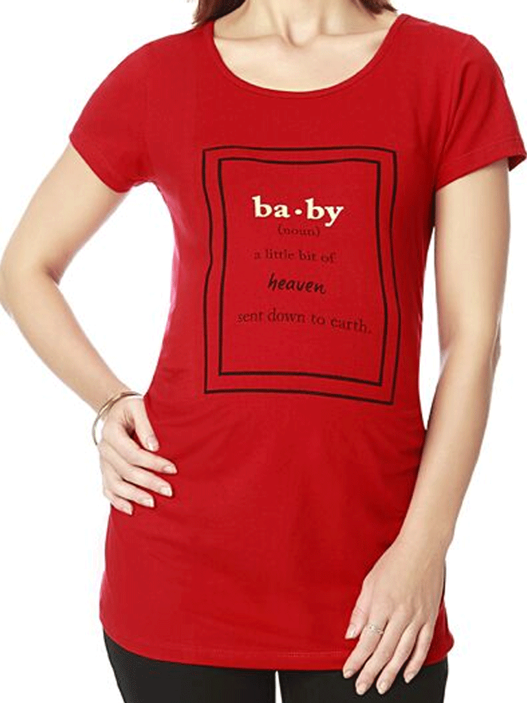 Nine Maternity Tee-Shirt In Red Baby Print 5553