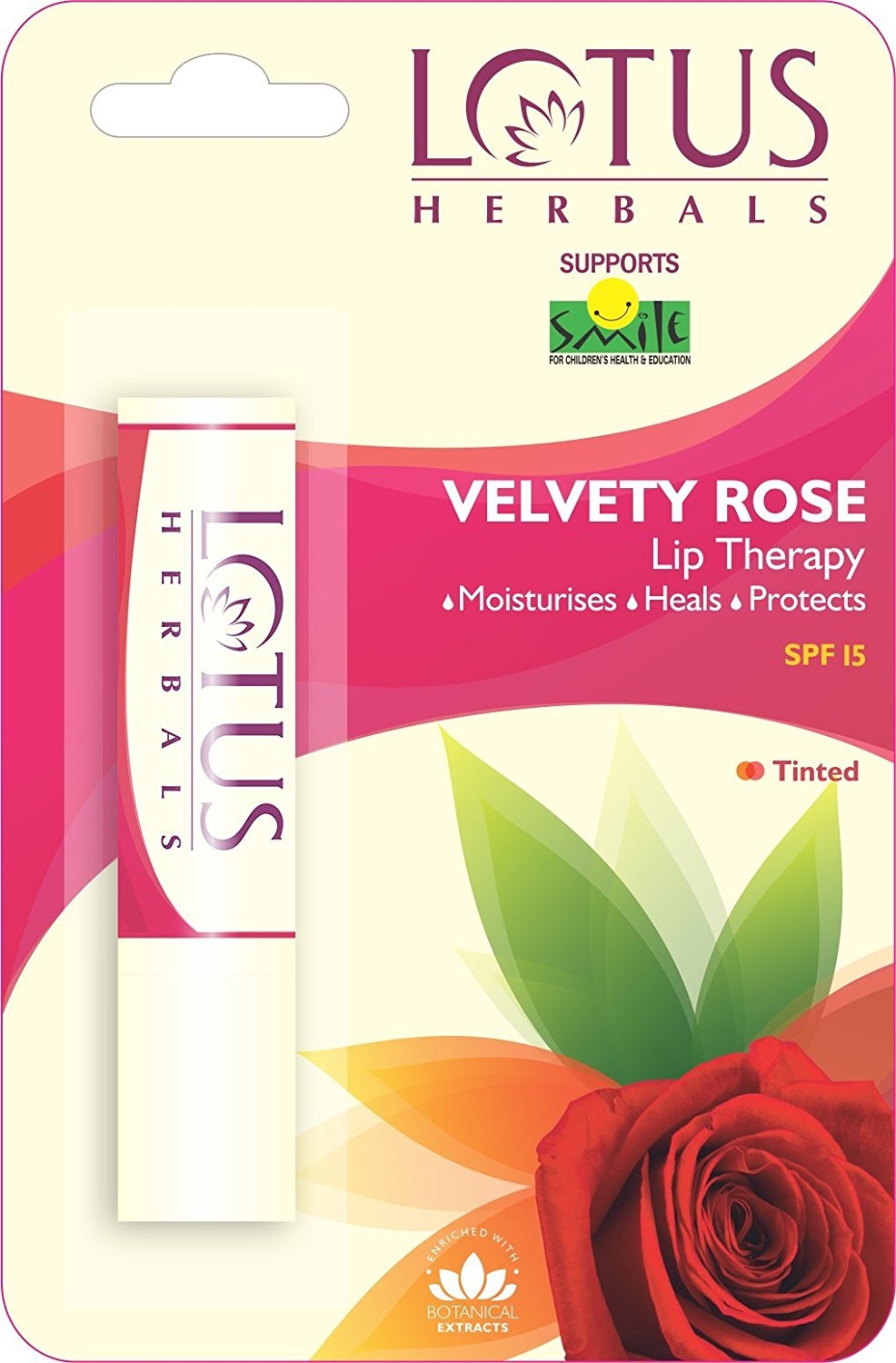 Lotus Herbal Lip Therapy Velvety Rose - 4g