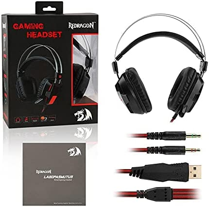 Redragon H201 Stereo Gaming Headset for PS4, Xbox One,PC and Smartphones, Over Ear Noise Reduction Gaming Headphone with Mic, Bass Surround, Universal 3.5mm