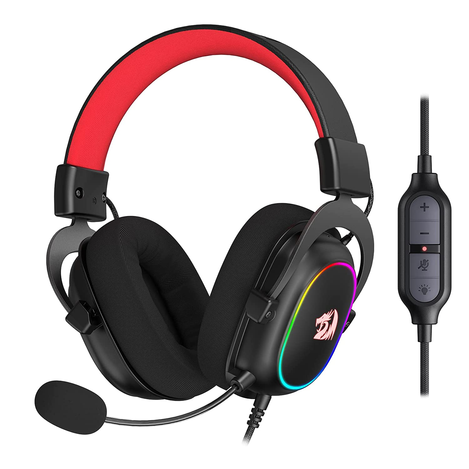 Redragon H510 Zeus-X RGB Wired Gaming Headset - 7.1 Surround Sound - 53MM Audio Drivers in Memory Foam Ear Pads w/Durable Fabric Cover- Multi Platforms Headphone - USB Powered for PC/PS4/NS