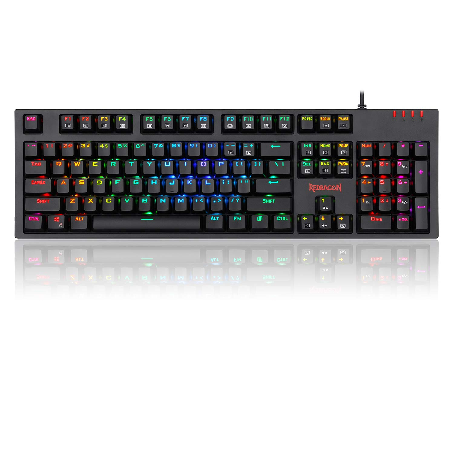 Redragon K592-PRO Mechanical Gaming RGB Wired Keyboard with Ultra-Fast V-Optical Blue Switches, Tactile & Highly Precision, 104 Keys Standard for Windows PC Gamers