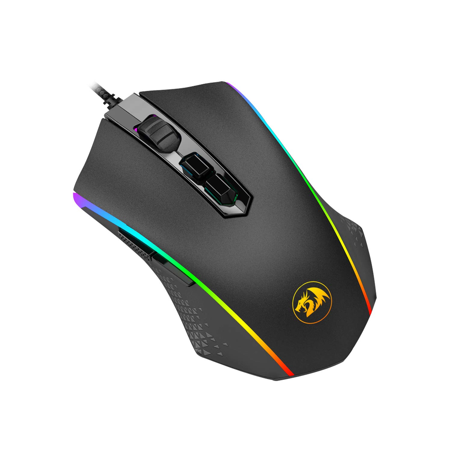Redragon M710 MEMEANLION Chroma Gaming Mouse, High-Precision Ambidextrous Programmable Gaming Mouse with 7 RGB Backlight Modes and Tuning Weights, up to 10000 DPI User Adjustable