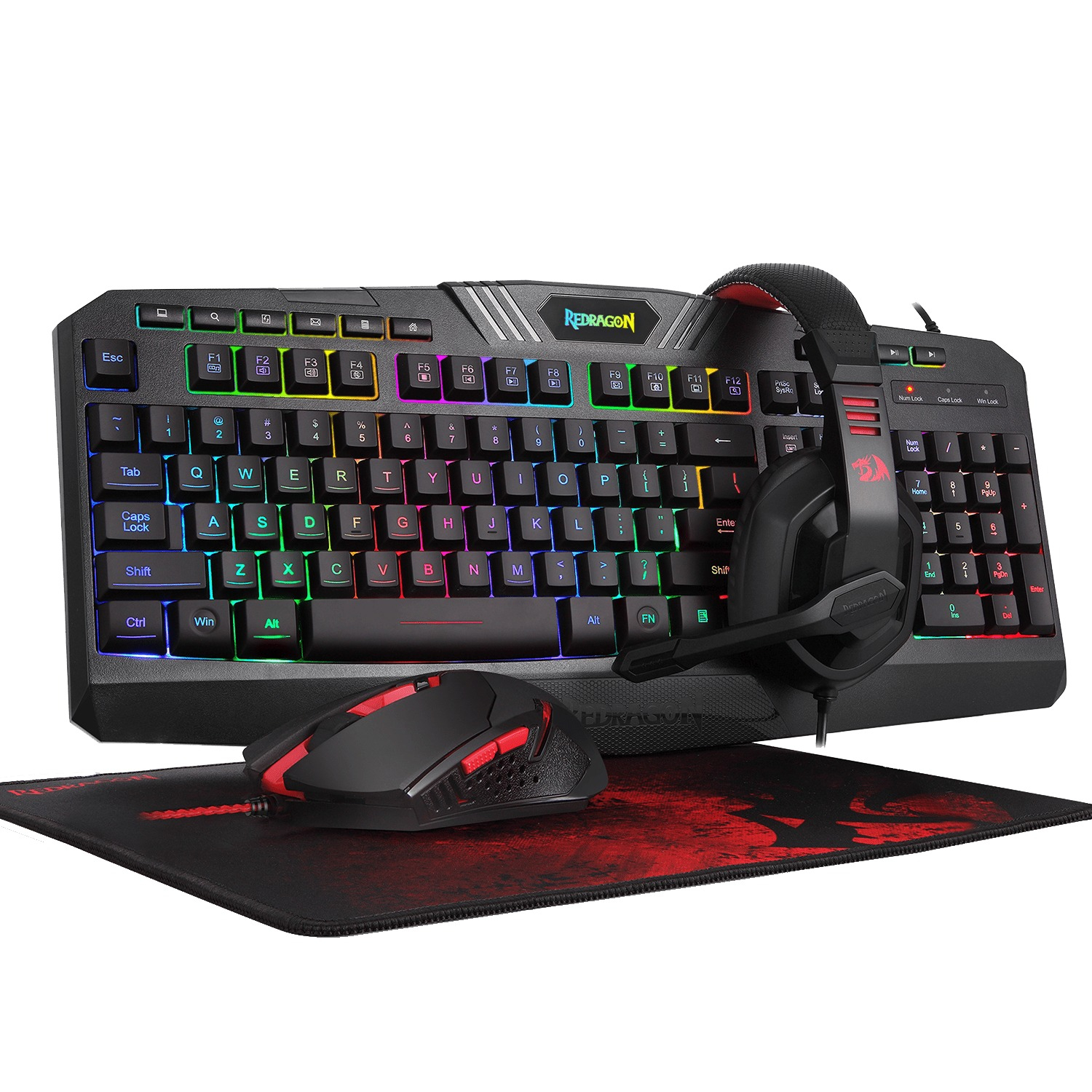 Redragon 4 in 1 Combo S101-Ba-2 Keyboard, Mouse, Headset & Mouse Pad