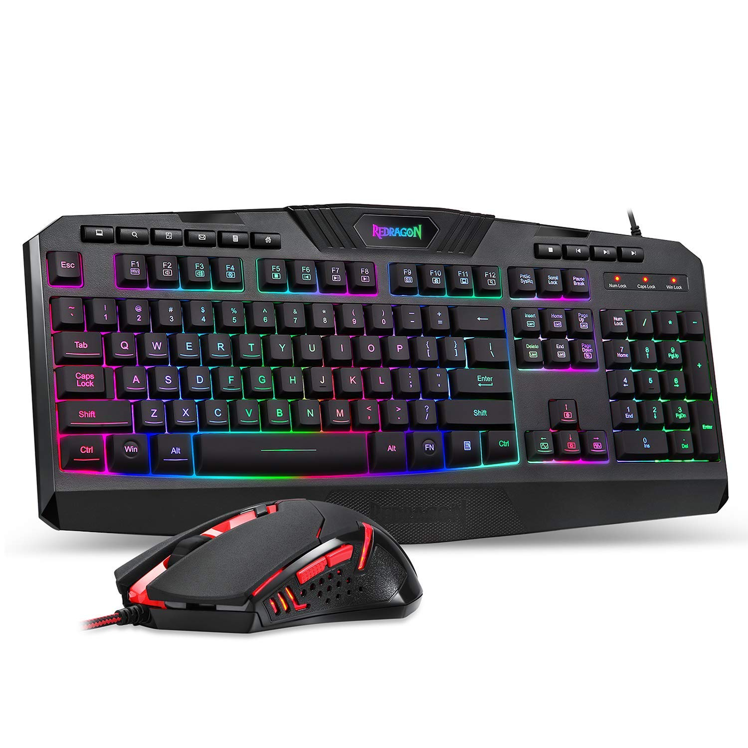 Redragon S101 Vajra USB Gaming Keyboard, CENTROPHORUS USB Gaming Mouse, Keyboard Set