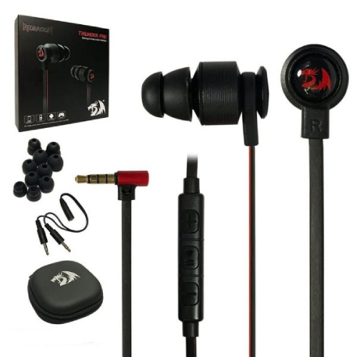 Redragon Thunder Pro E200 Gaming & Music in-Ear Earbud Headphones,/Headset, Heavy Bass Earphones with in-line Mic, Super Audio with Noise Cancelling