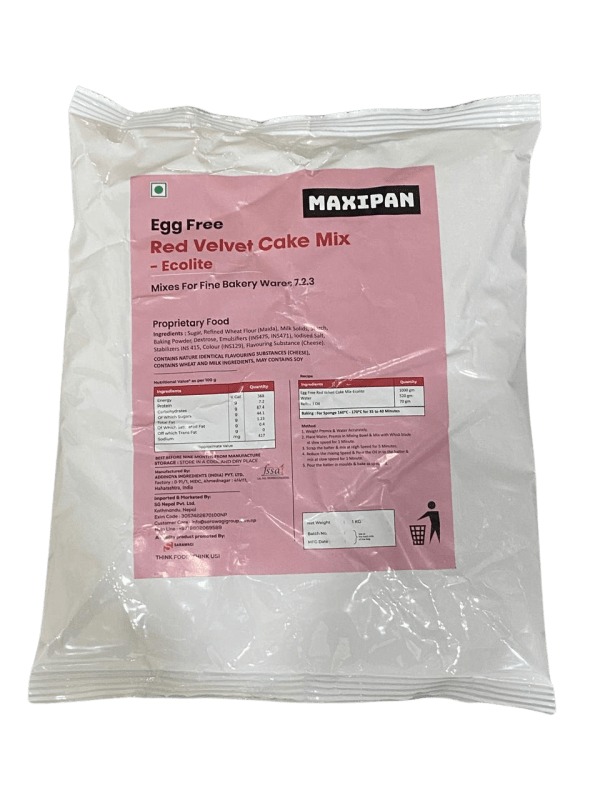 Maxipan Egg Free Red Velvet Cake Mix - Ecolite 1 kg