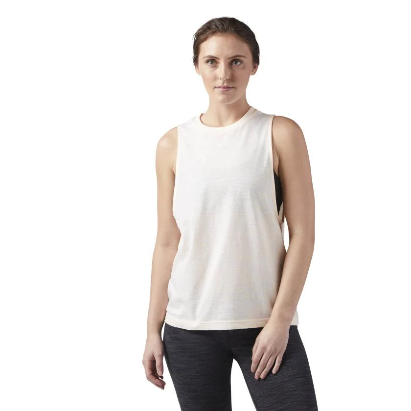 Reebok White Training Essentials Muscle Tank For Women -CF8612