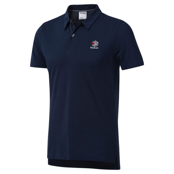Reebok Classic Foundation Polo Blue T-Shirt Men DH2072