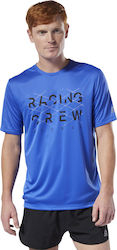 Reebok Run Essentials Crewneck Blue T-Shirt Men DW6045