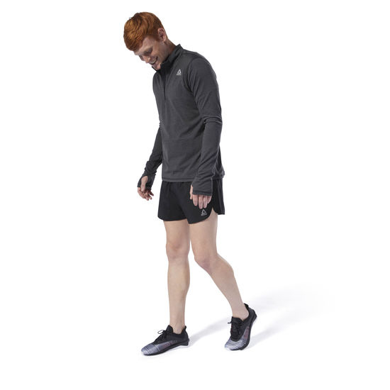 Reebok Run Essentials Quarter Zip Grey Sweatshirt Men DU4270