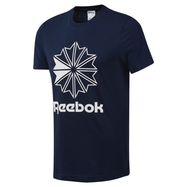 Reebok Classics Big Logo Navy Blue T-Shirt Men DT8115