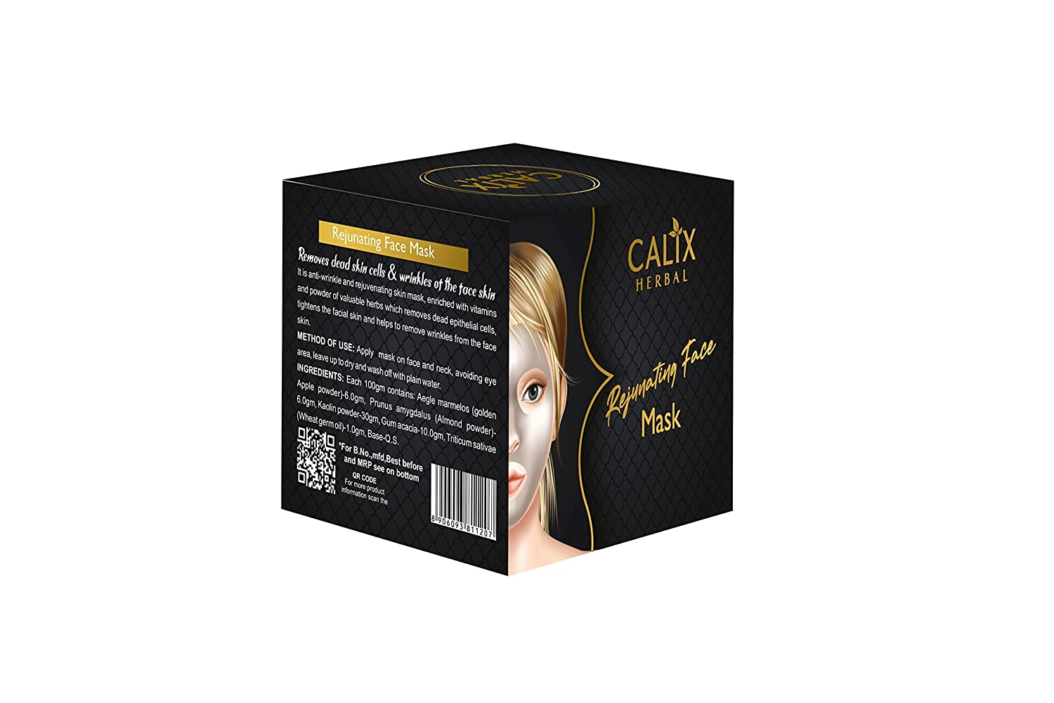 Calix Herbal Organic & Ayurvedic Rejuvenating Face Mask For Anti Wrinkle & Dead Skin Cells Removal/Cleansing Face Mask/Blackheads & Improves Skin Tone - For Women & Men All Skin Types – 60 GM