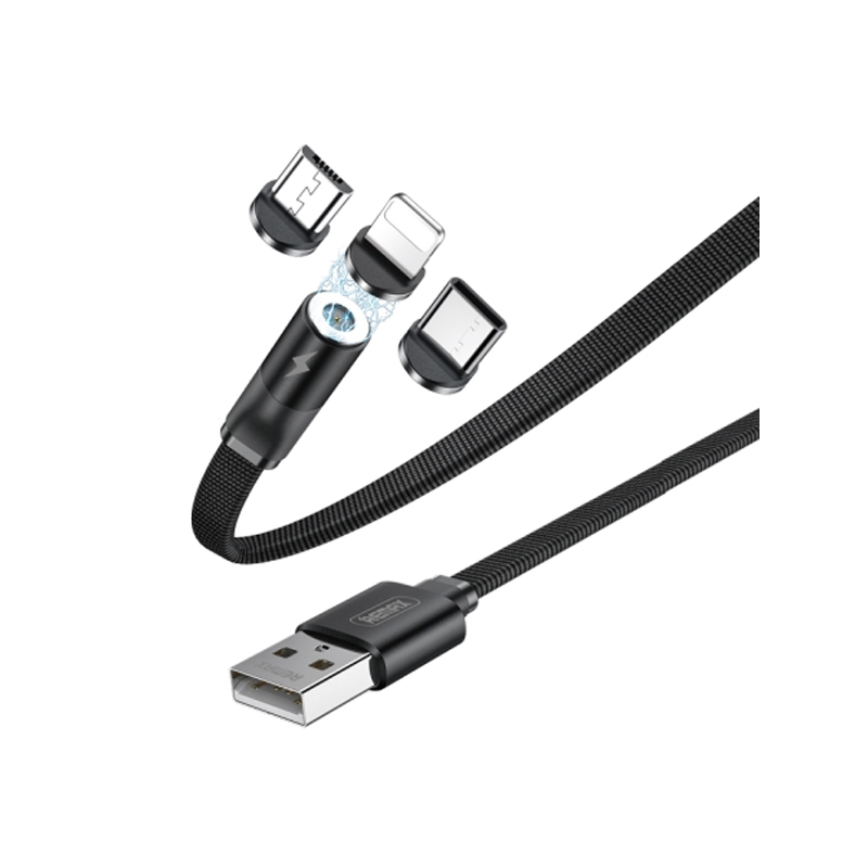 Remax RC-169th Cable - Remax Flag Series 2.1A 3 In 1 Magnetic Charging Cable RC-169th