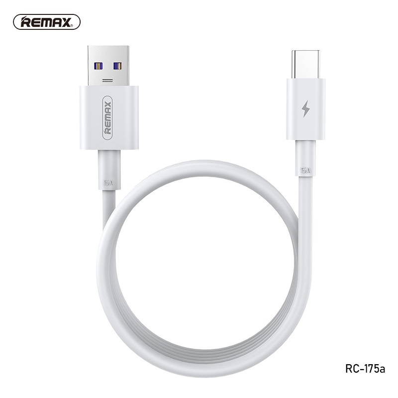 Remax RC-175a TPE 22.5W Type C Strong Fast USB Charge Data Cable| 5A Fast Charging | 480Mbps High Transmission Speed