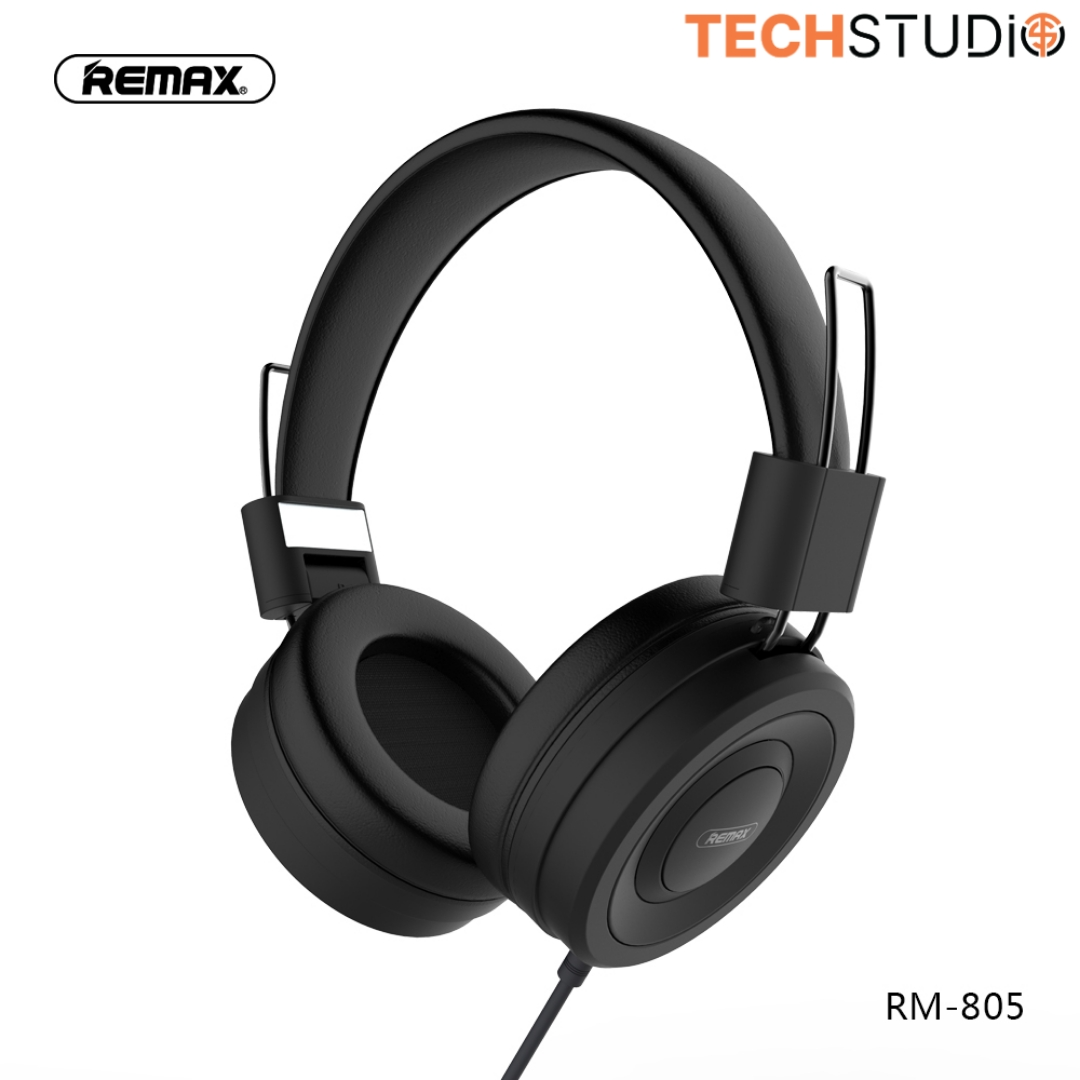 Remax Wired Music Headphone RM-805| Deep HD Bass | Durable ABS Material | Easy Control |Skin-Friendly Finish