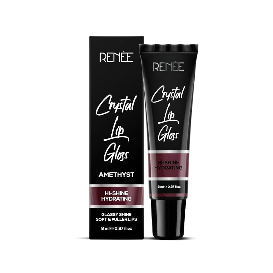Renee Crystal Lip Gloss 07 Amethyst 8ml|Lightweight & Non Sticky Glossy Formula | Keeps Lips Soft & Hydrated | Gives Lips Look Fuller & Plumper Look
