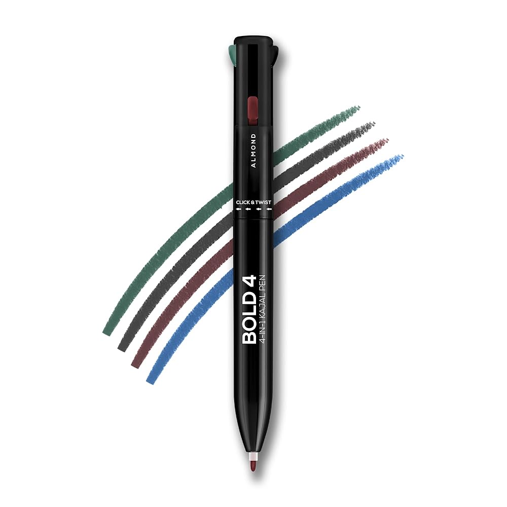 Renee Kajal Bold 4 4-in-1 0.4gm|Four Shades Black, Brown, Teal & Blue - Matte Finish
