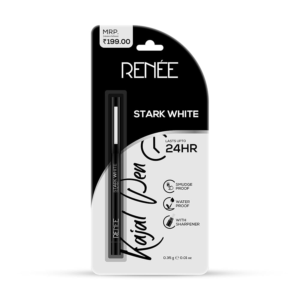 Renee Kajal Pen with Sharpener Stark White 0.35gm