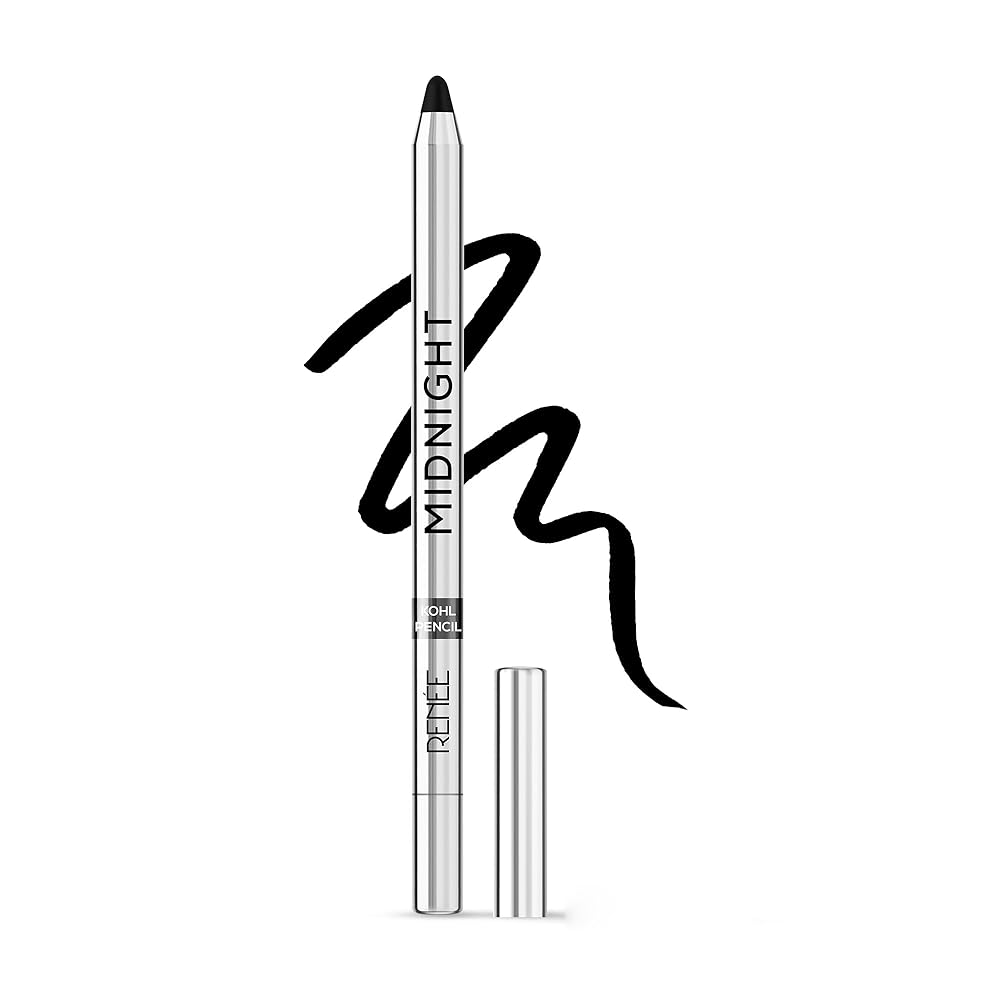 Renee Midnight Kohl Pencil 1.5gm|Smudgeproof and Waterproof Kajal 24hrs Long Stay