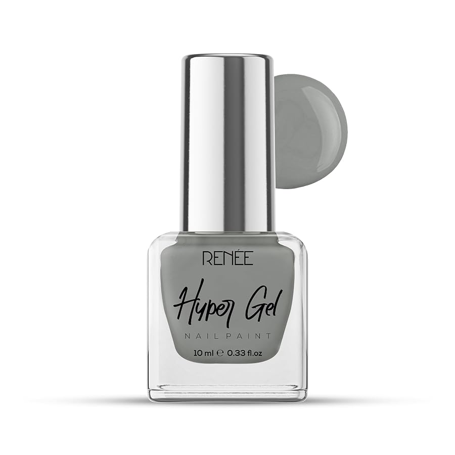 Renee Hyper Gel Nail Paint Sage Grey 10ml - Quick Dry Glossy Finish Long Lasting