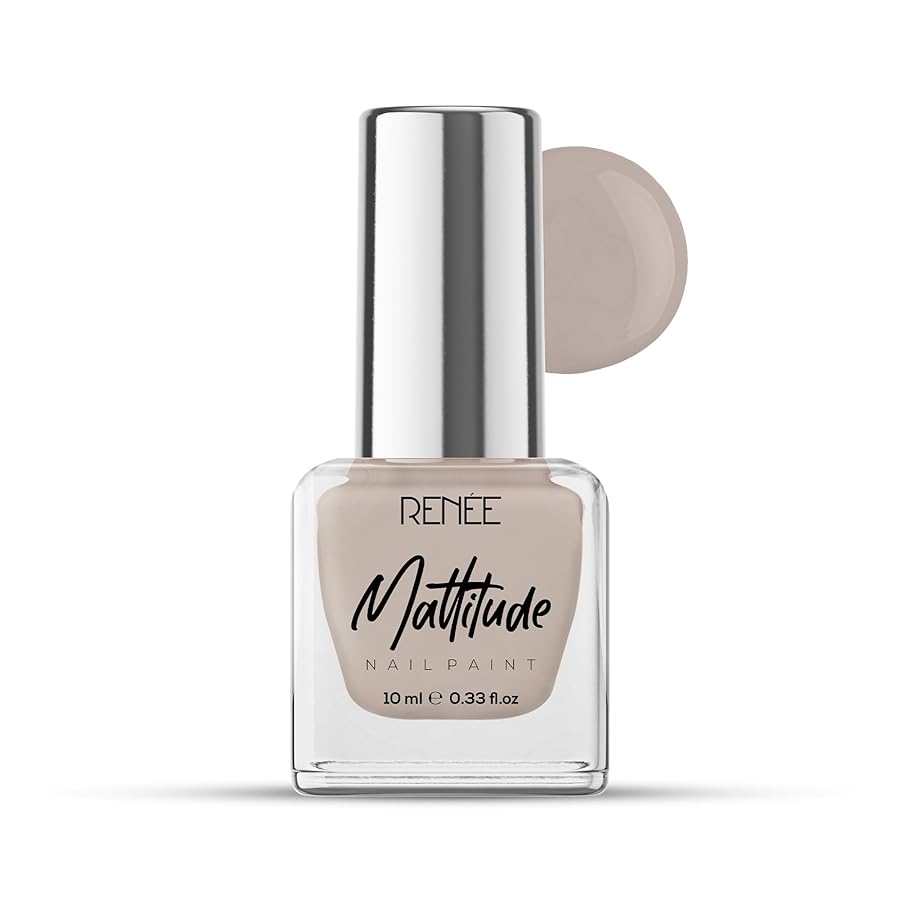 Renee Mattitude Nail Paint Soft Clay 10ml -Quick Drying Matte Finish Long Lasting Nail Polish