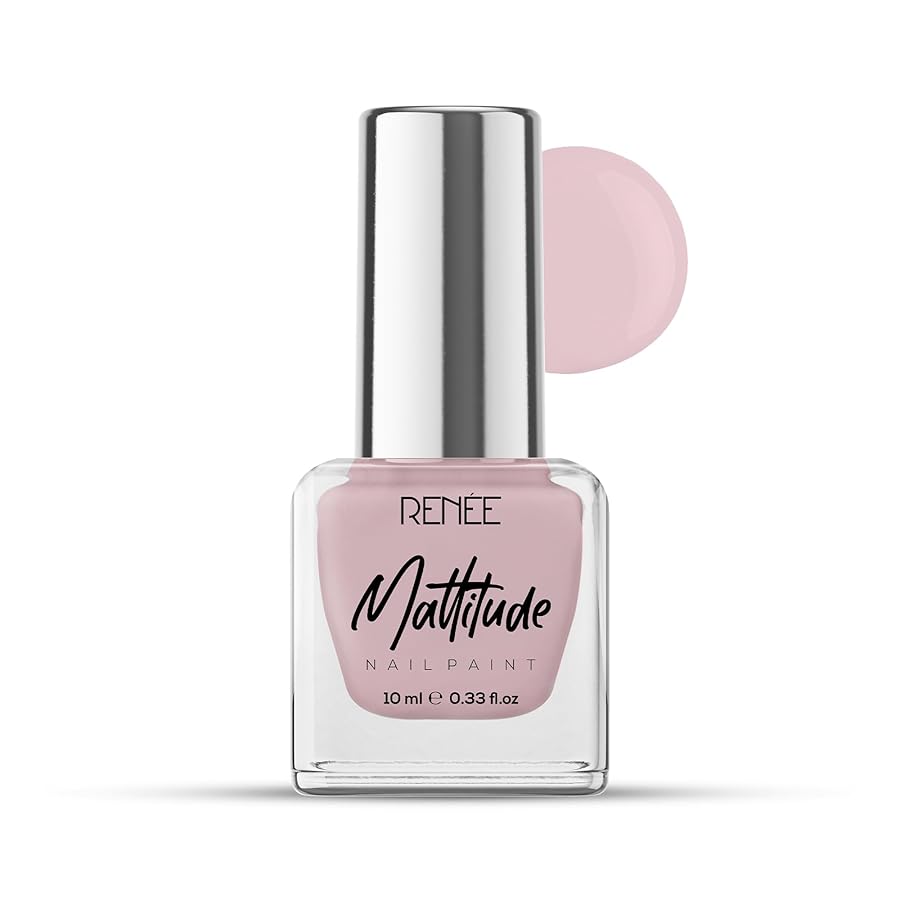 Renee Mattitude Nail Paint Sombre Nude 10ml - Quick Drying Matte Finish Long Lasting Nail Polish