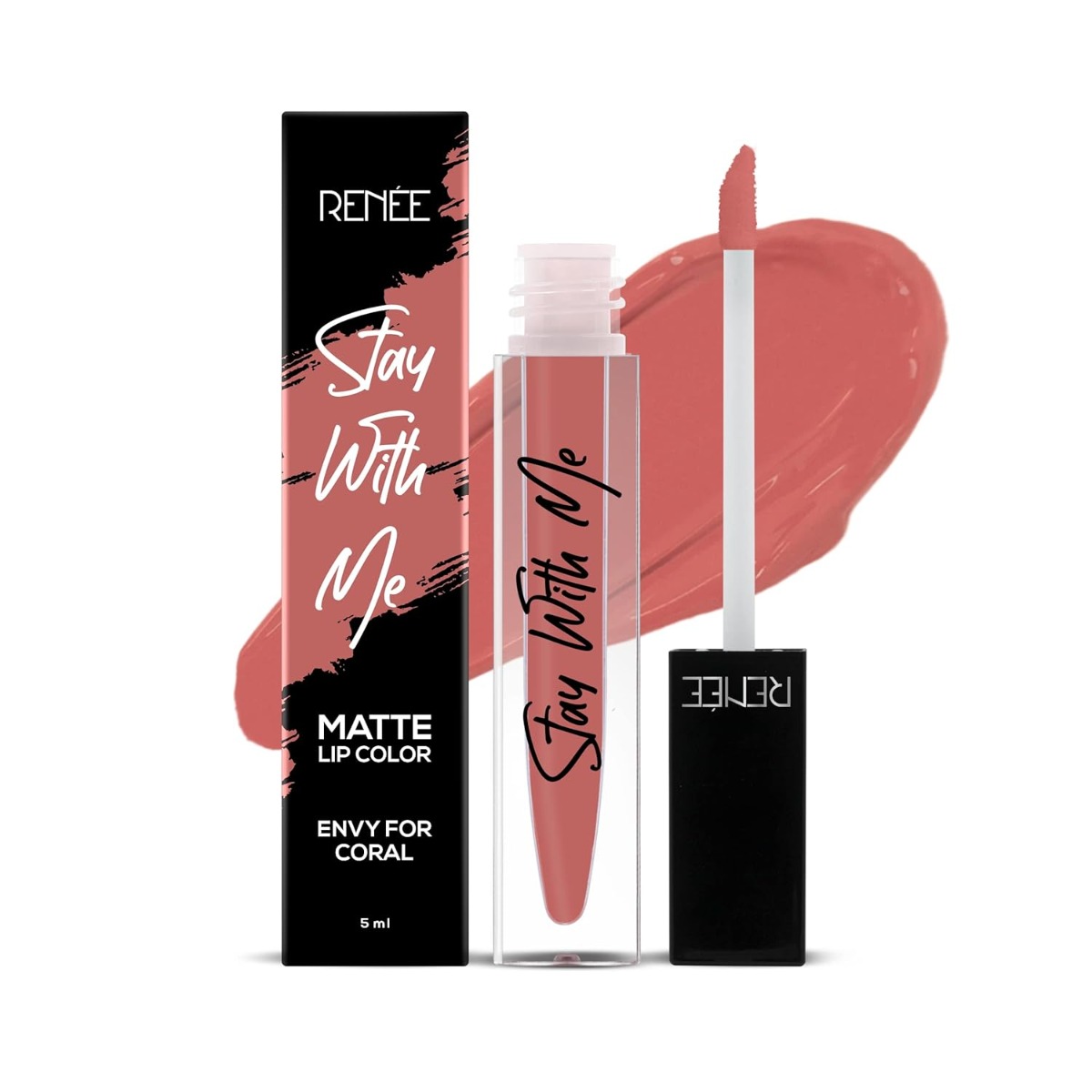 Renee Stay With Me Mini Matte Lip Color Envy For Coral - 2ml