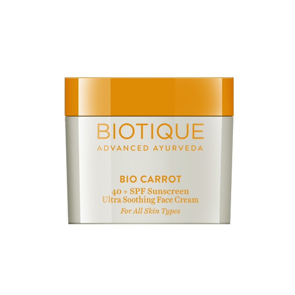 Biotique Bio Carrot 40+ Spf Sunscreen Ultra Soothing Face Cream For All Skin Types