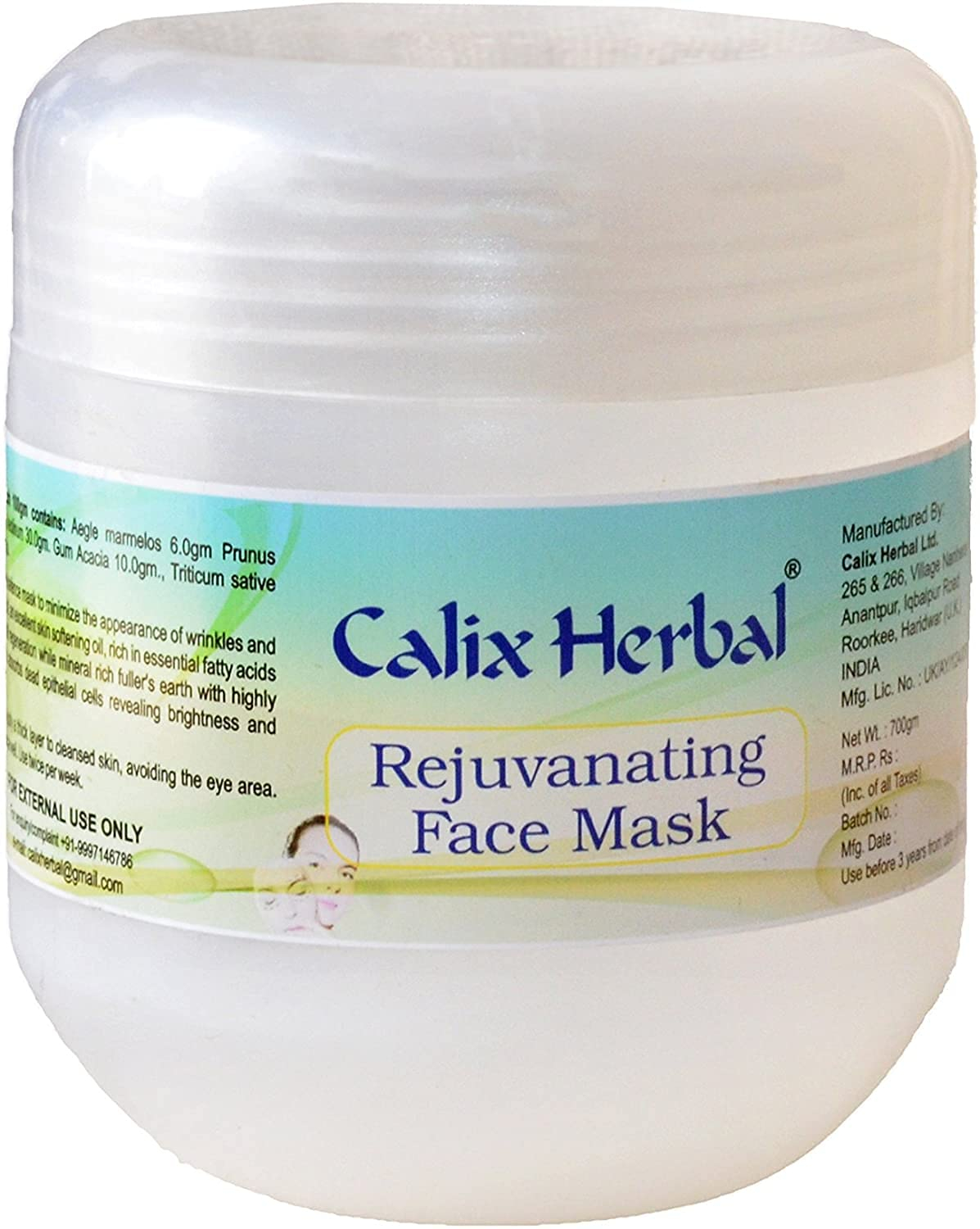 Calix Herbal Organic & Ayurvedic Rejuvenating Face Mask For Anti Wrinkle & Dead Skin Cells Removal/Cleansing Face Mask/Blackheads & Improves Skin Tone - For Women & Men All Skin Types –700g