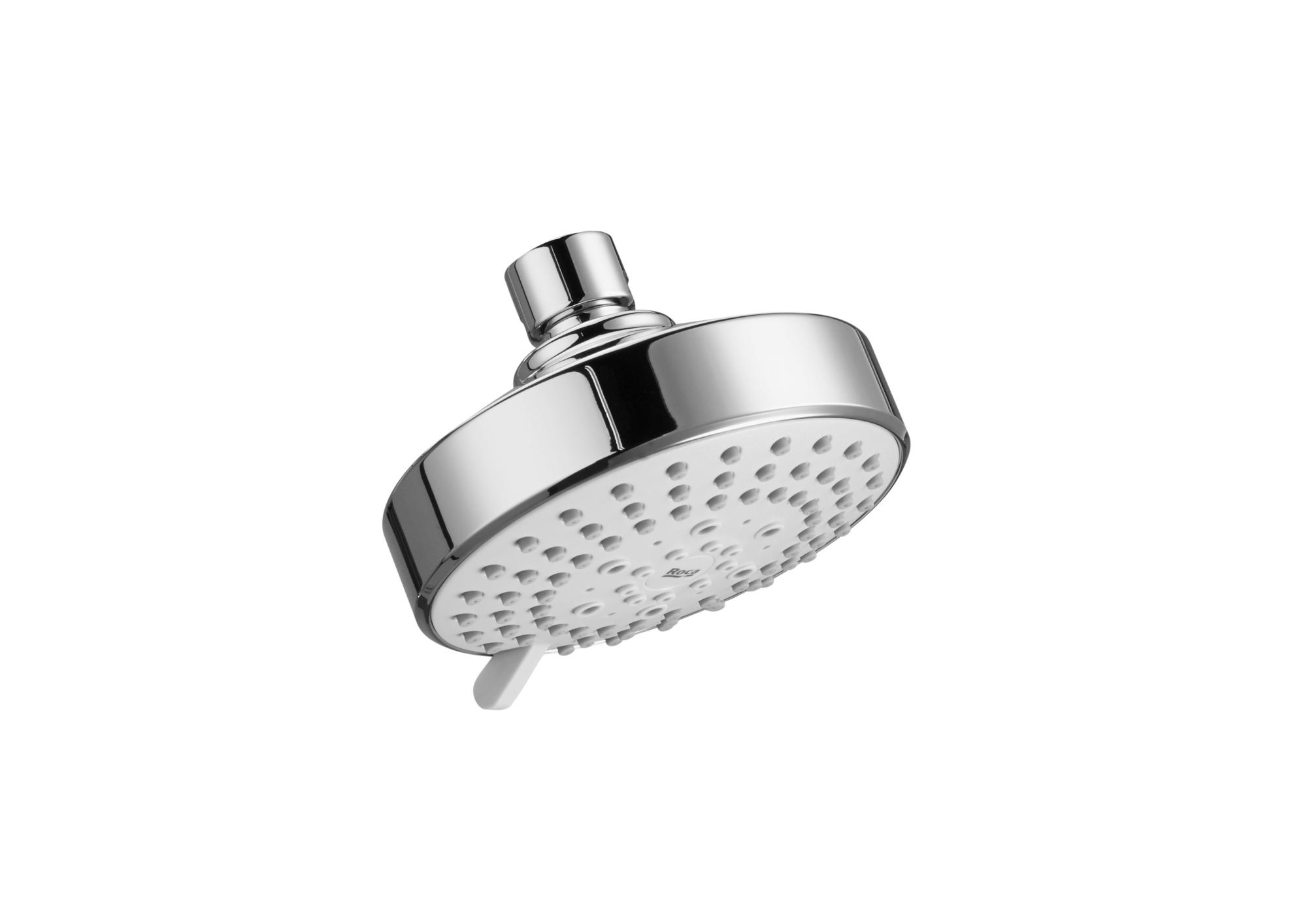 Roca RF5BF103C00 Stella Adjustable shower head for wall installation with 3 functions: Rain, Soft, and Pulse. 