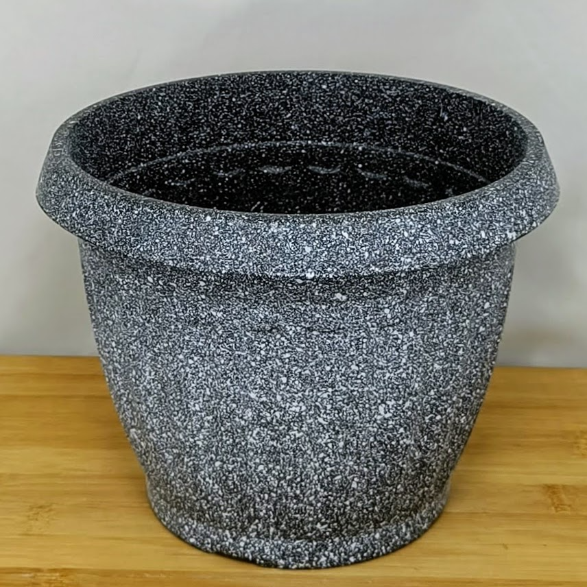 Laughing Buddha - Ribbed Plastic Flower Pot Stone Painted – PFP-2007P