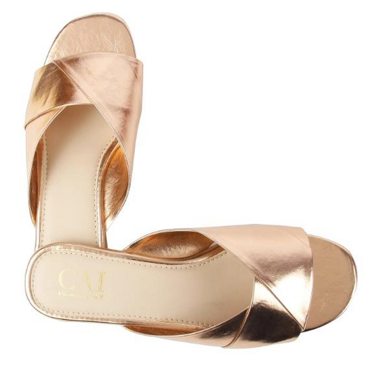 Cai Rose Gold Leaf Sandal For Women