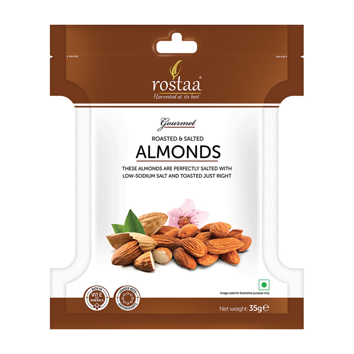 ROSTAA Almonds Roasted & Salted 35gm