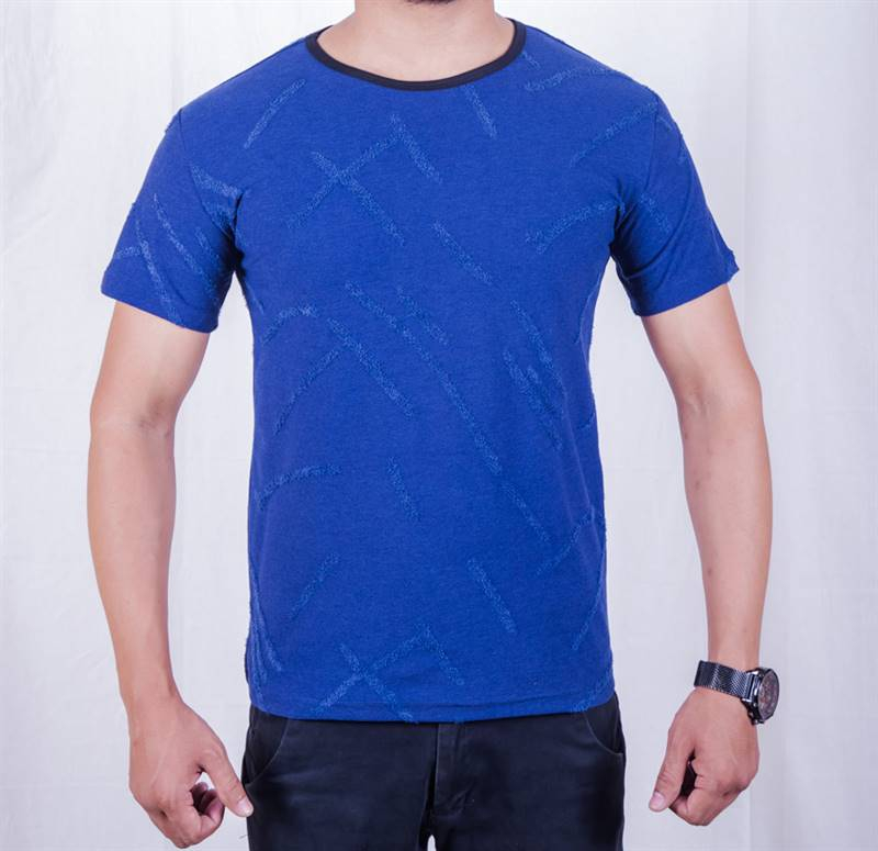 Kilometer Round Neck T Shirt MT 001 Blue 2XL