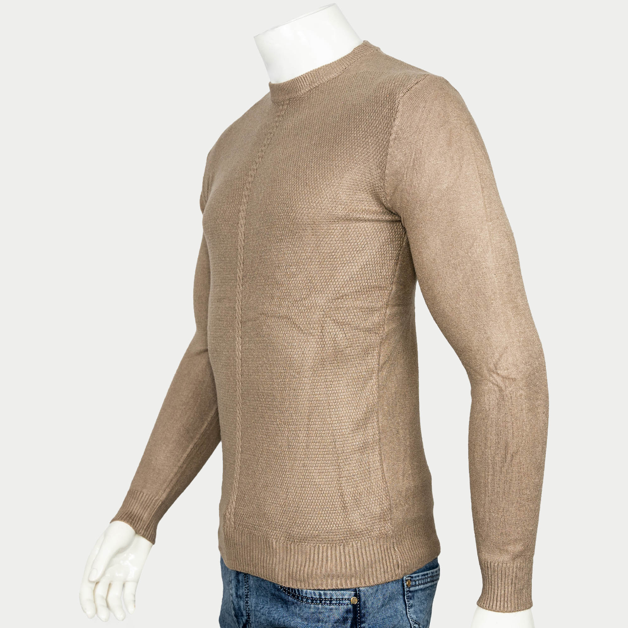 VIRJEANS Acrylic Woolen (VJC215) Round Neck Warm Sweater For Men-Olive