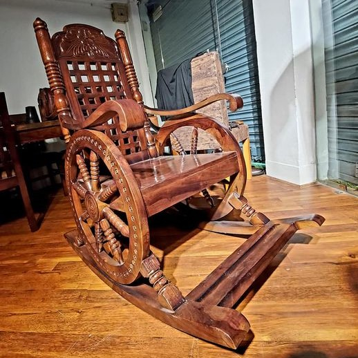 Royal Rocking Chair In Sisau Wood
