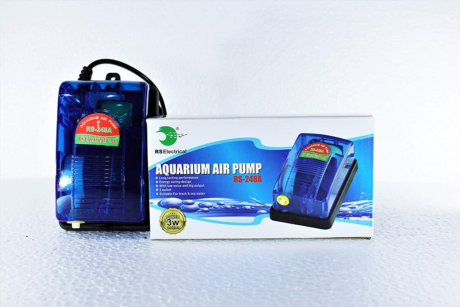 RS Electrical Aquarium Air Pump RS-248A, 3W - 2.5 L/Min.