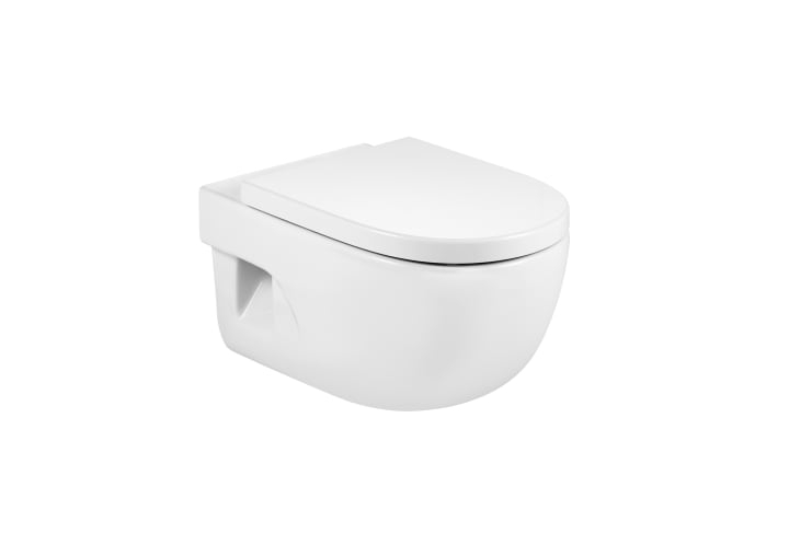 Roca RS346247460 Meridian Vitreous china Rimless wall-hung WC with Horizontal Outlet