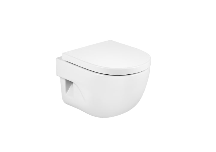 Roca RS346248000 Meridian N Compact vitreous china Wall Hung WC With Hidden Fixtures, Hide with Horizontal Outlet