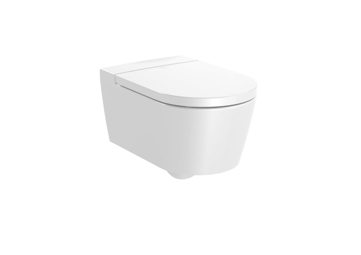 Roca RS346527000 Inspira ROUND-Vitreous china Rimless wall-hung WC with Horizontal Outlet