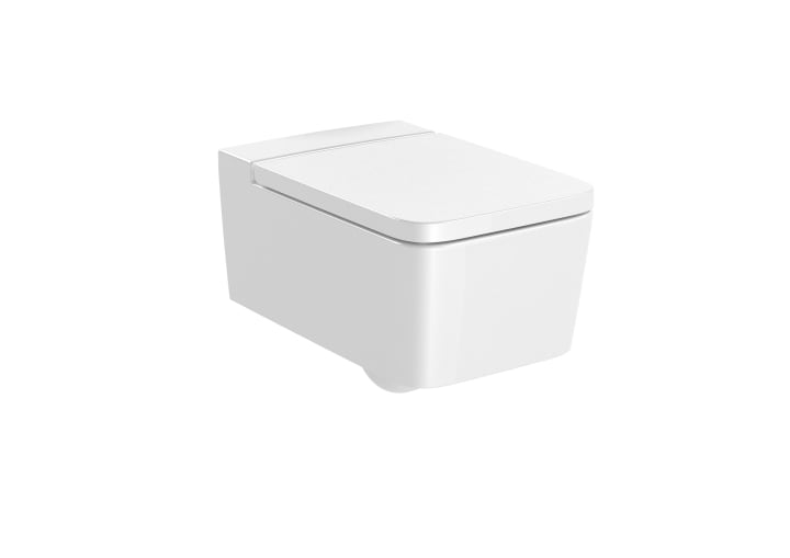Roca RS346537000 Inspira SQUARE-Vitreous china Rimless wall-hung WC with Horizontal Outlet