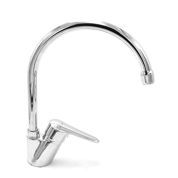 Roca Chrome Nuba Deck-mounted Kitchen Sink Mixer With Round Spout Silver-RT5A8497CA1