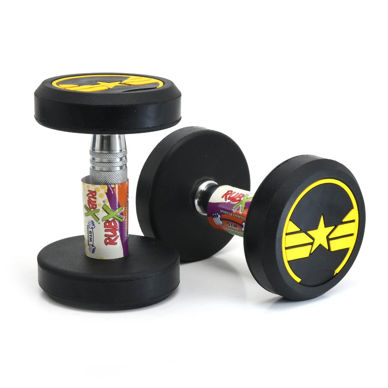 SPN RUBX 5 Kg Rubber Round Dumbbells (Pair, Set Of 2), 5 Kg Dumbell, Rubber Bouncer Dumbell ( 5Kg*2 Pc = 10 Kg), Dumbbells