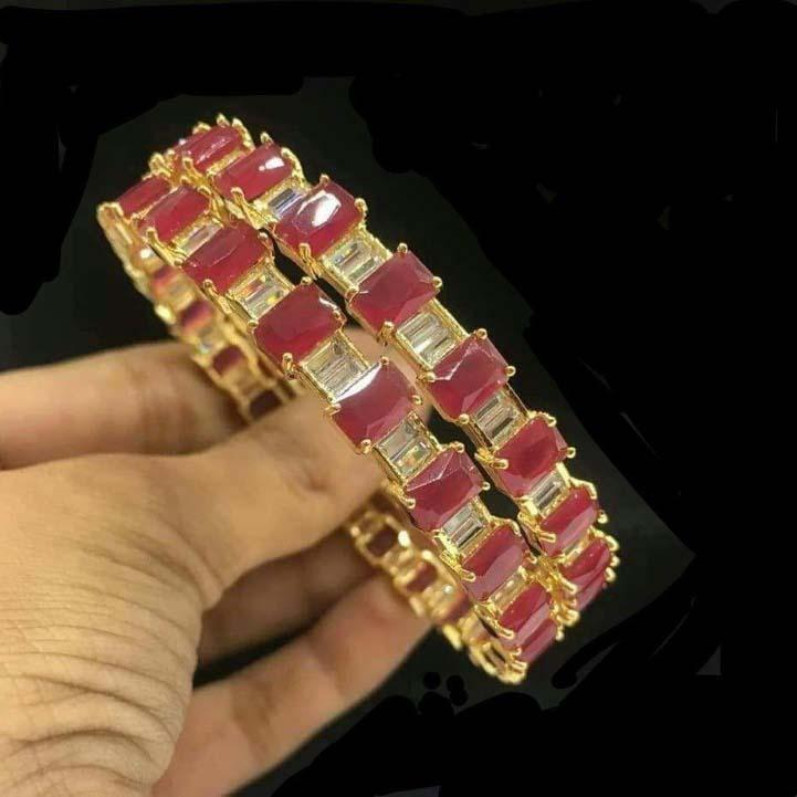 Ruby Studded Elegant Bangles